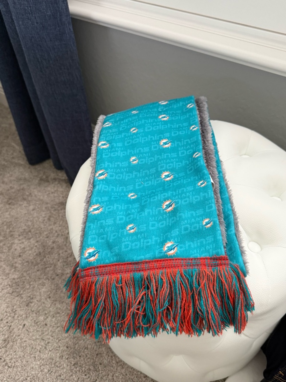 NEW! Miami Dolphins Teal & Orange Logo Scarf